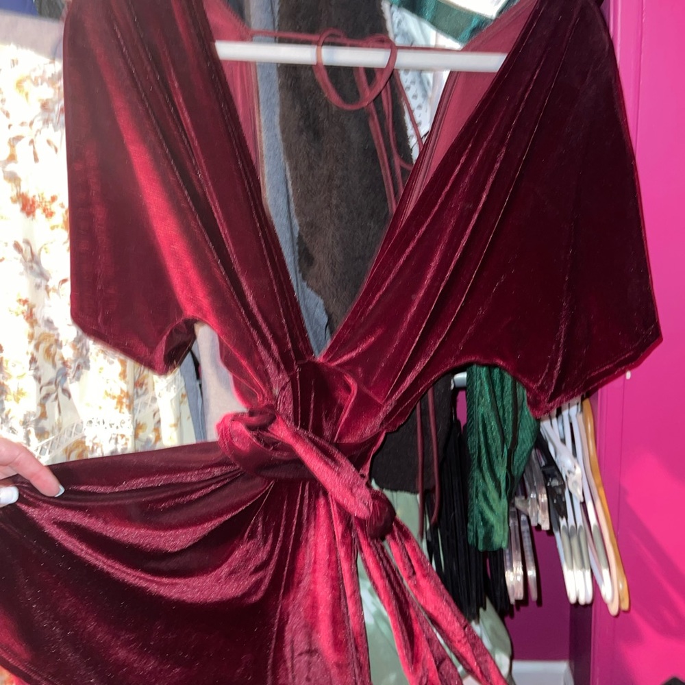 Red velvet Lucy in the sky romper